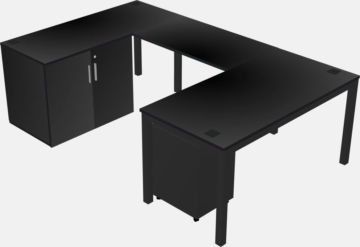 П-образный стол + шкаф