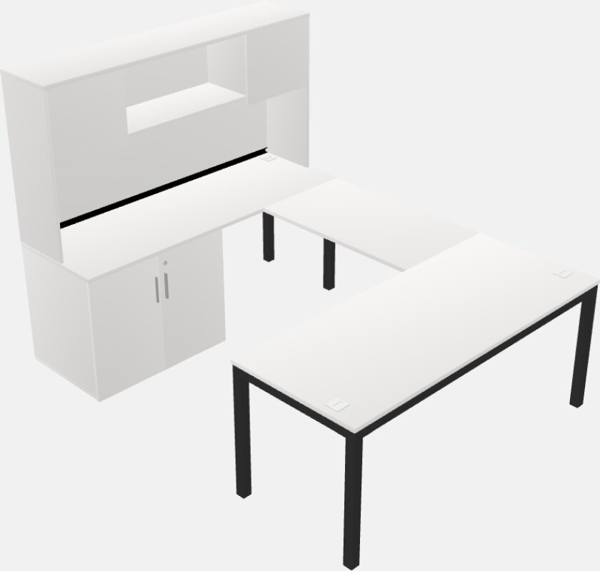 Mesa em forma de u + armário