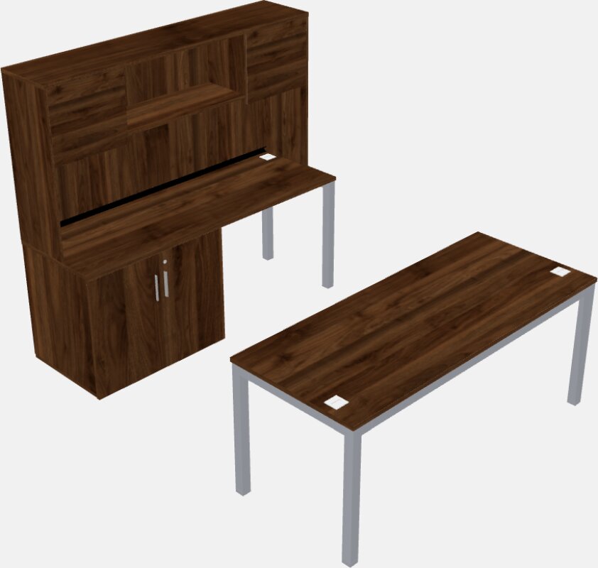 Parallel desk + cabinet