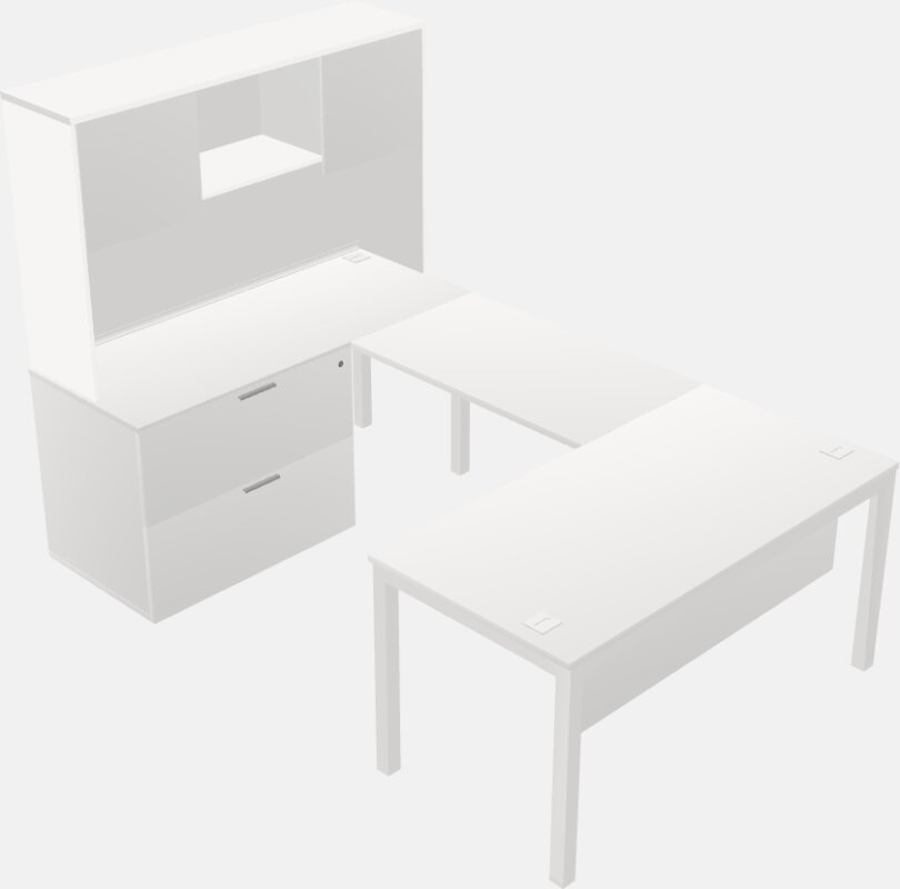 П-образный стол + картотека