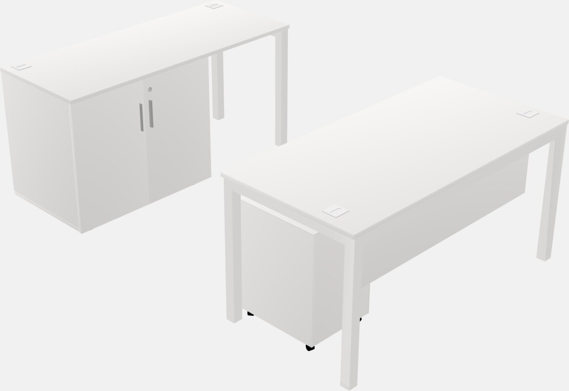 Parallel desk + cabinet