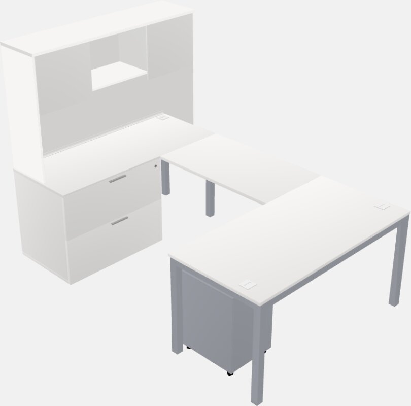 П-образный стол + картотека