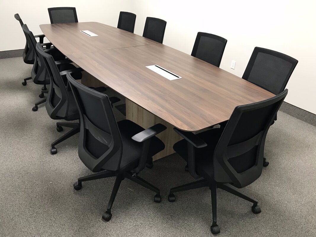 Boat-shaped meeting table