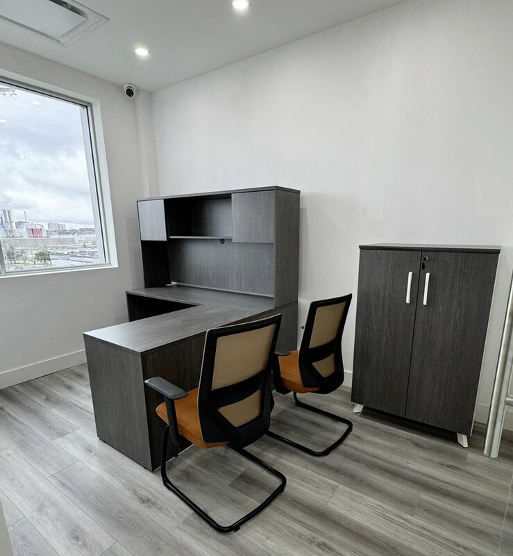 L-shaped office desk