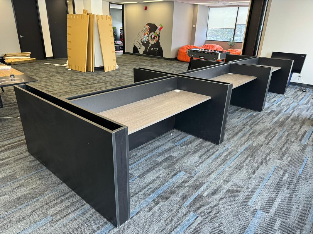 Rectangular shared desk