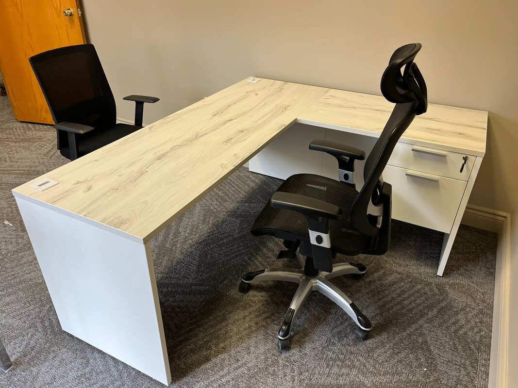 L-shaped office desk