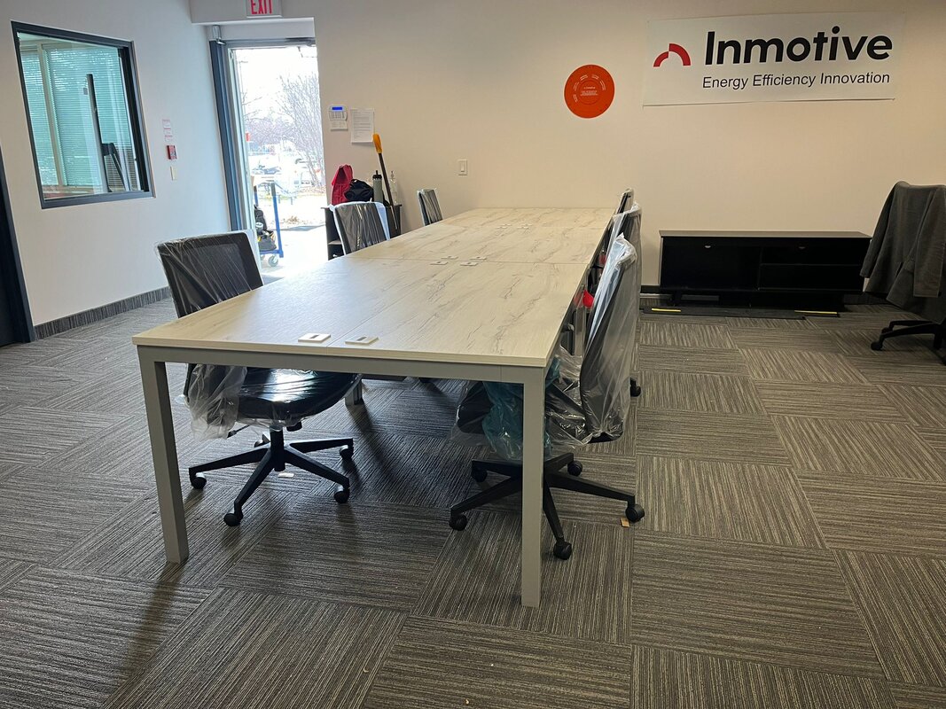 Shared rectangular desk