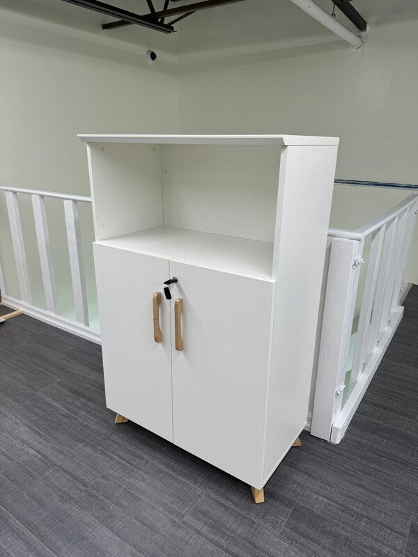Medium height cabinet with open shelf