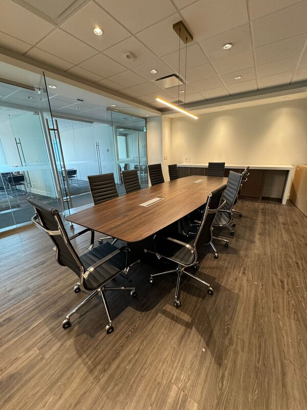 Boat-shaped meeting table