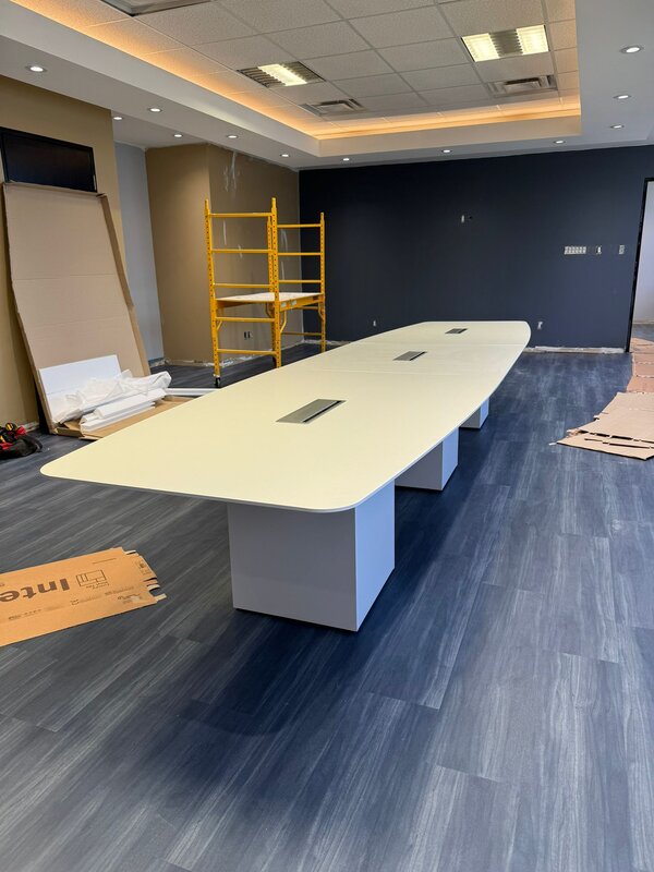 Boat-shaped meeting table