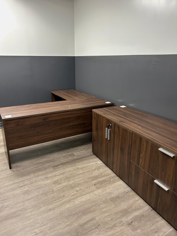 L-shaped office desk