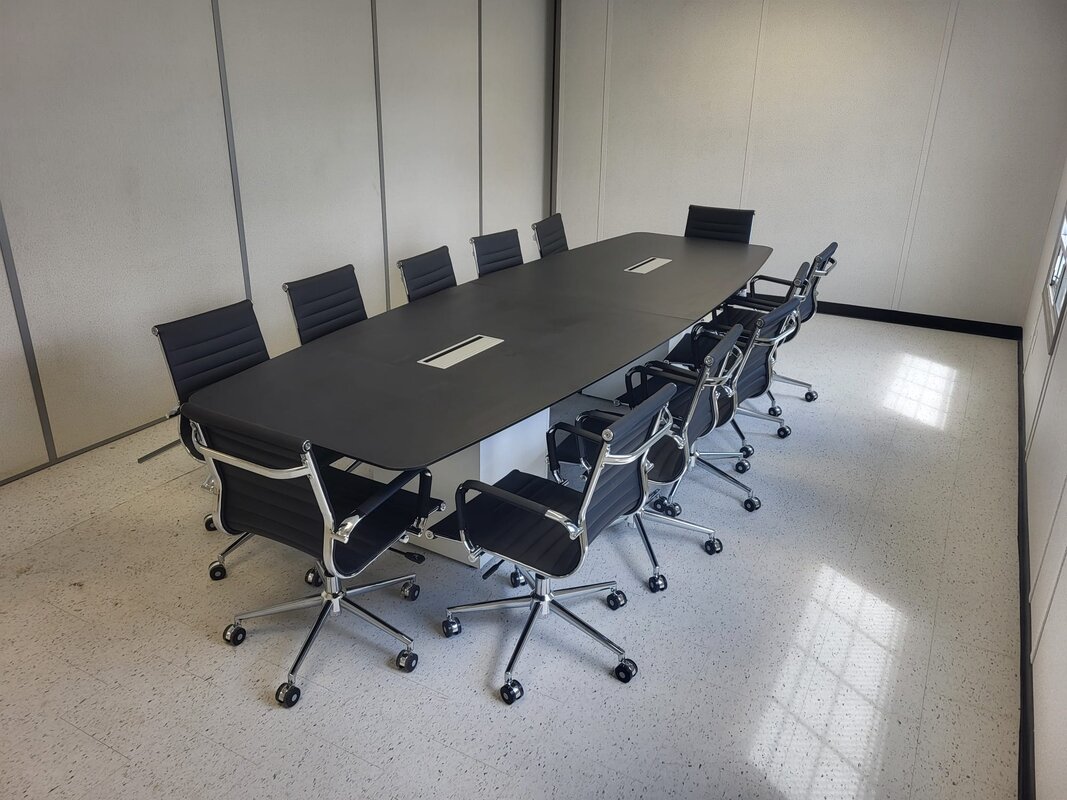 Boat-shaped meeting table