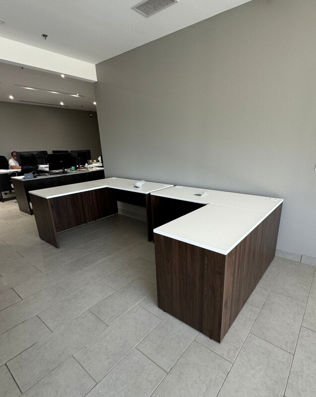 L-shaped office desk