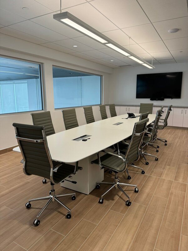 Boat-shaped meeting table