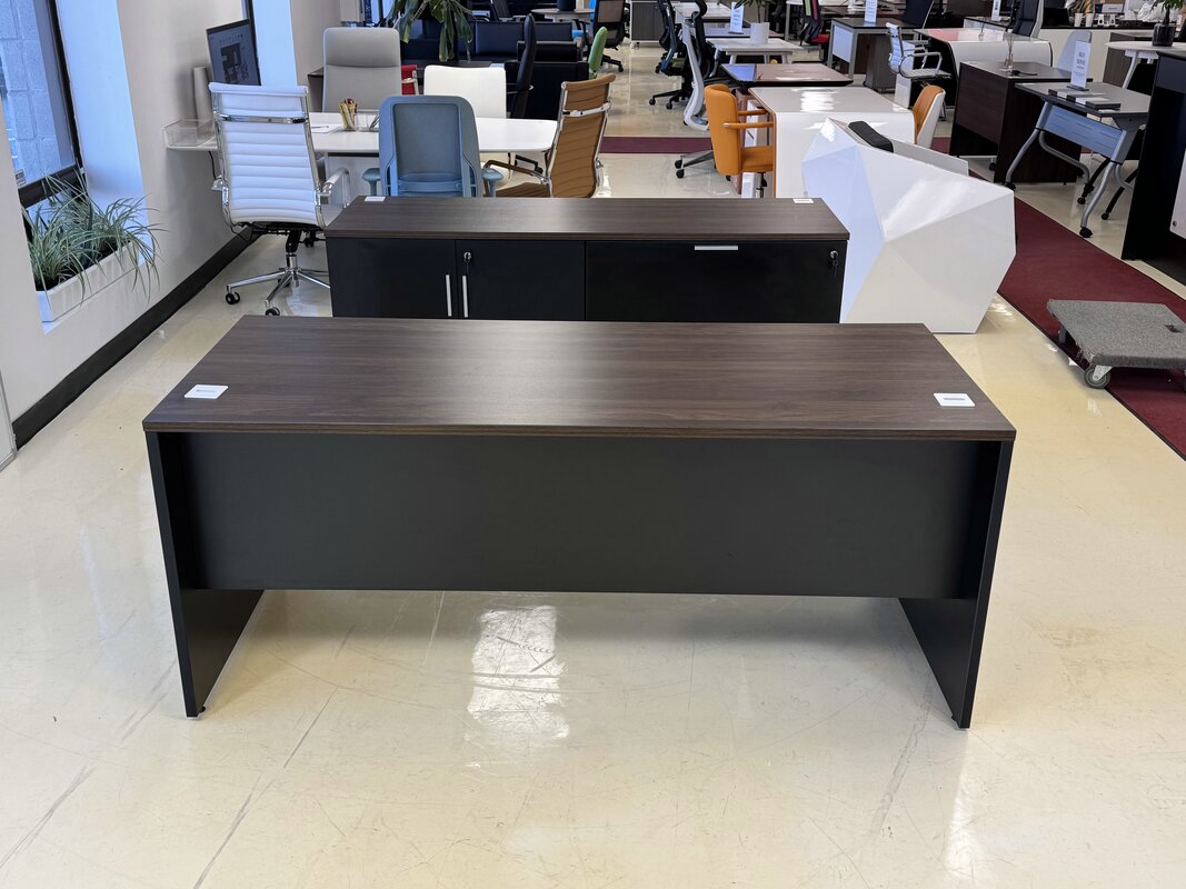 Parallel desk with credenza