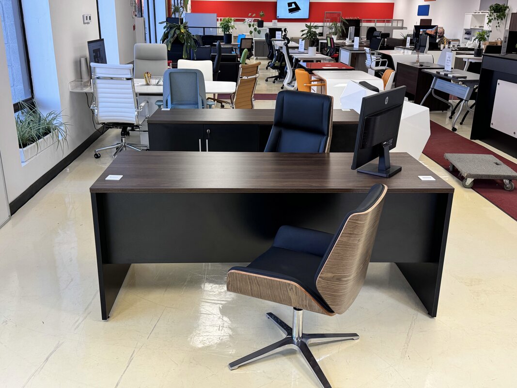 Parallel desk with credenza