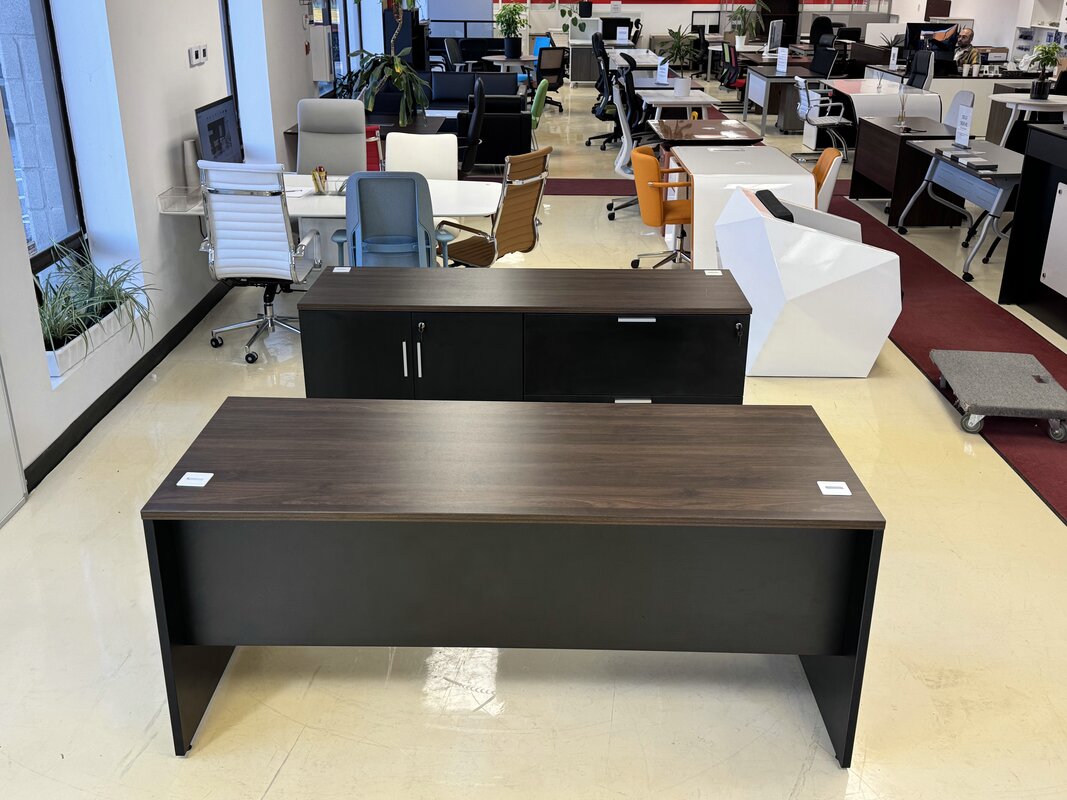 Parallel desk with credenza