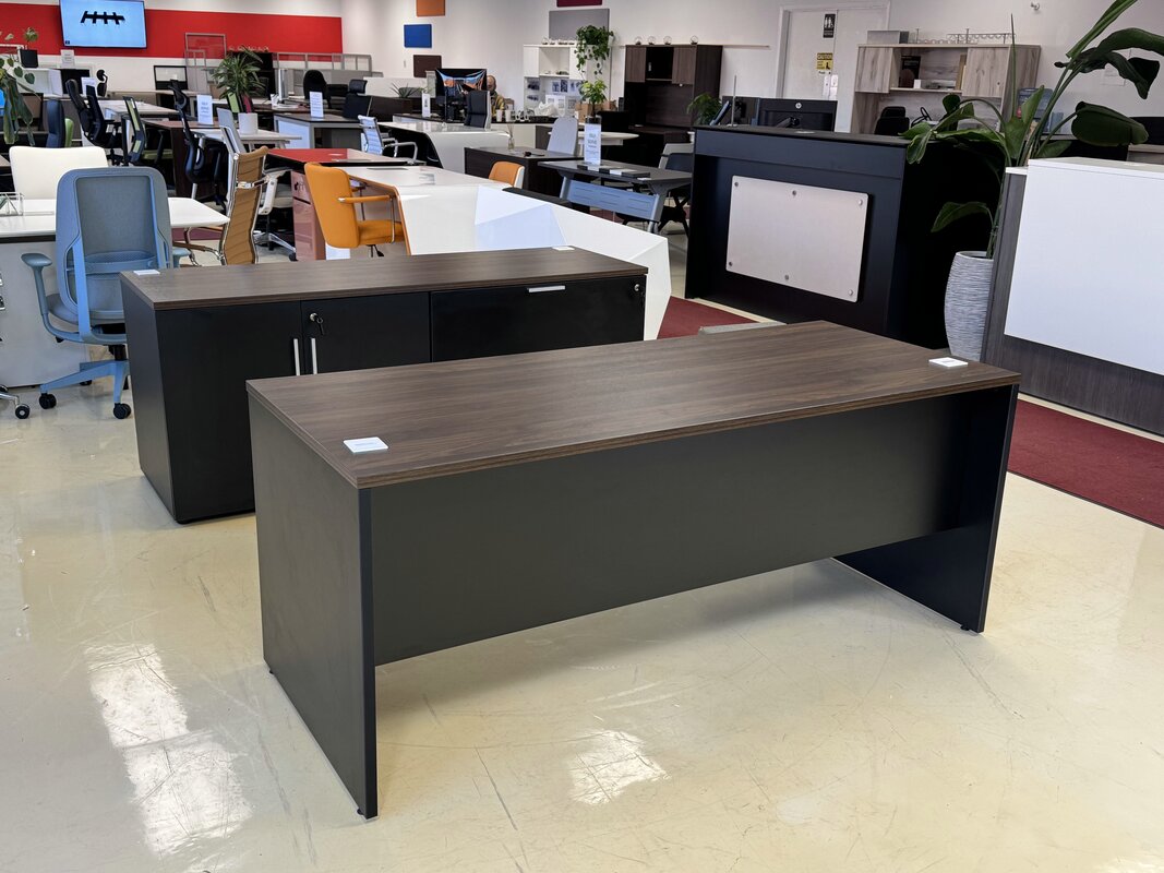 Parallel desk with credenza