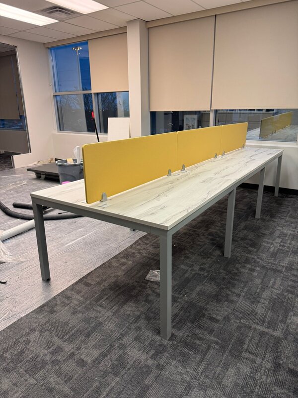 Shared rectangular desk