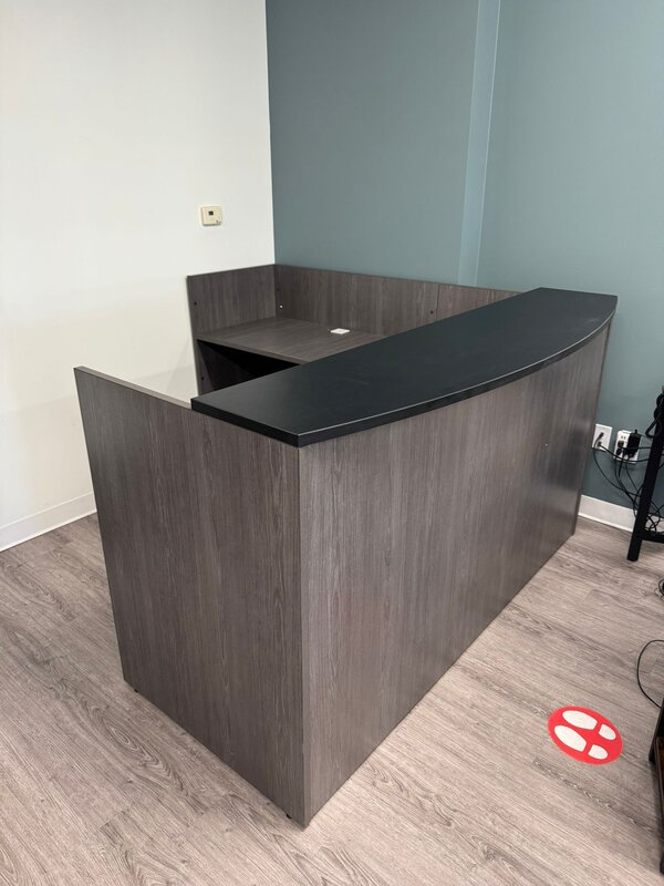 L-shaped reception desk