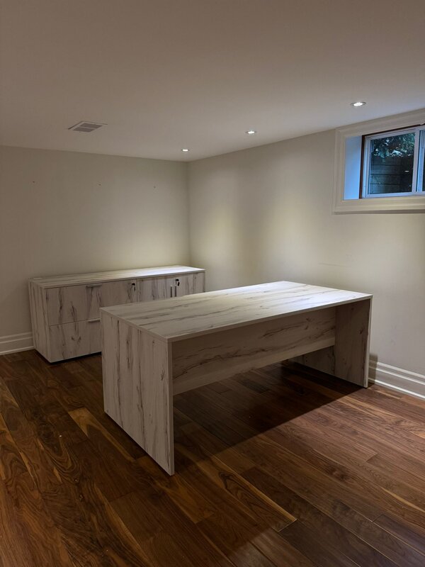Parallel desk with credenza