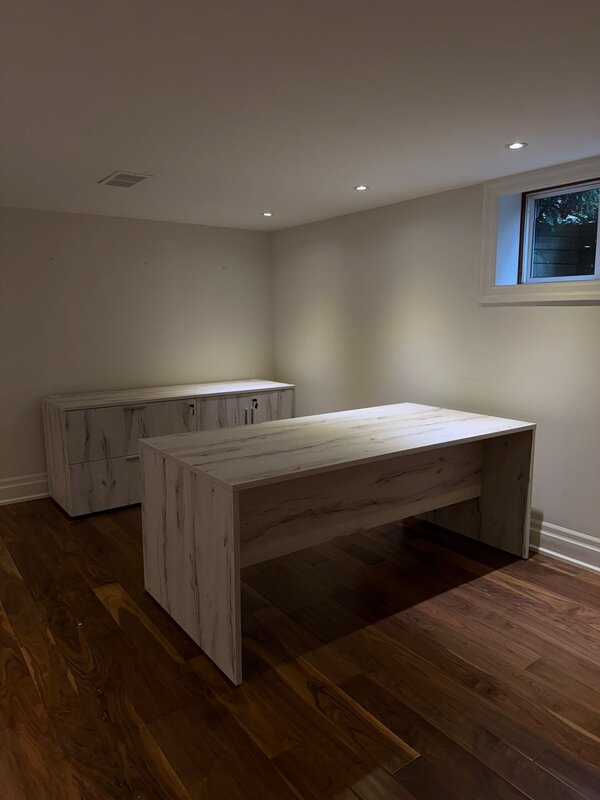 Parallel desk with credenza