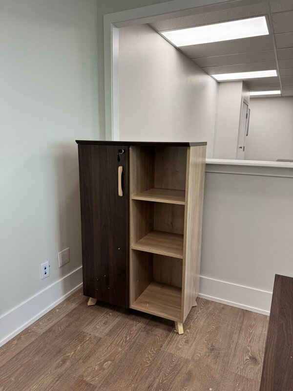 Medium height cabinet with swinging door