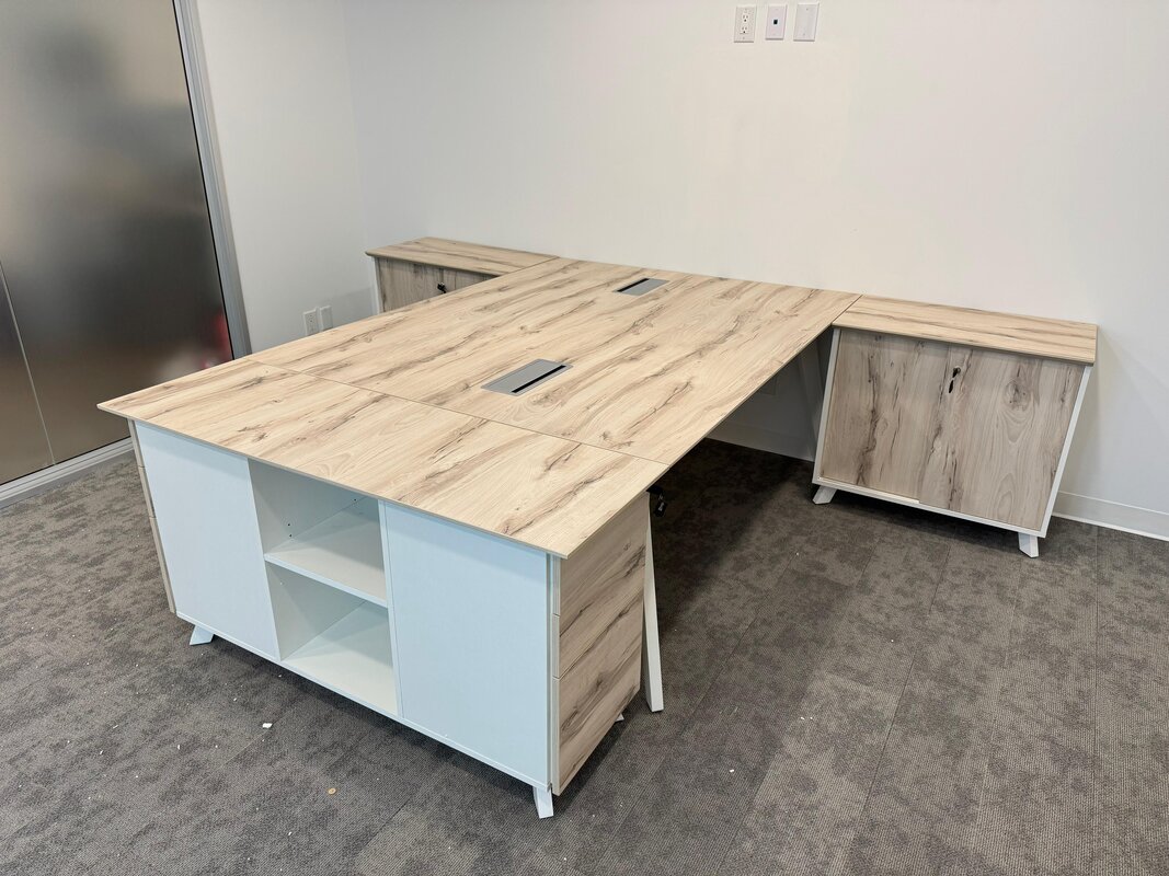L-shaped shared desk