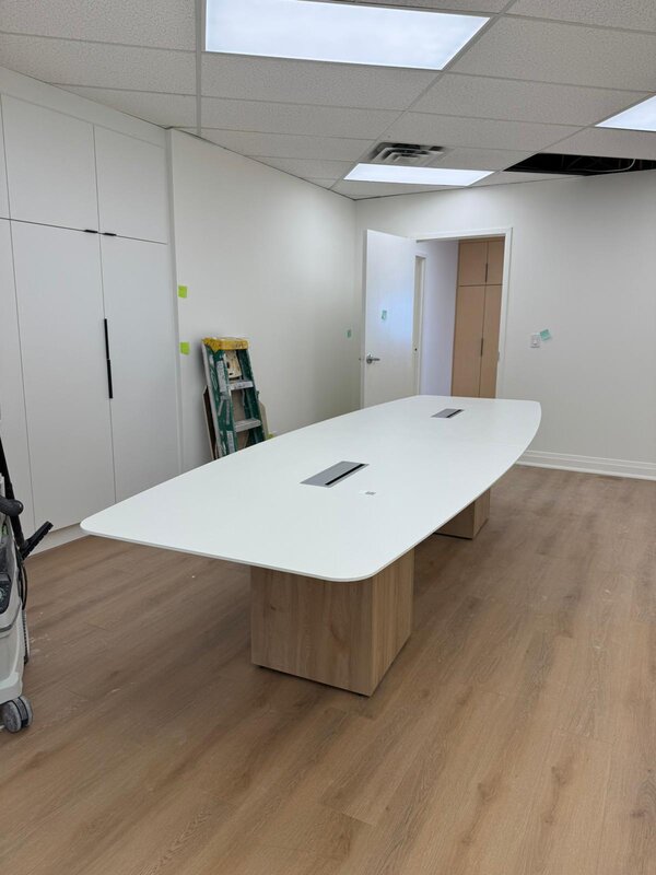 Boat-shaped meeting table