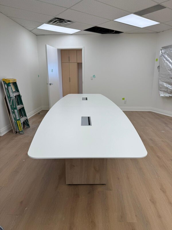 Boat-shaped meeting table