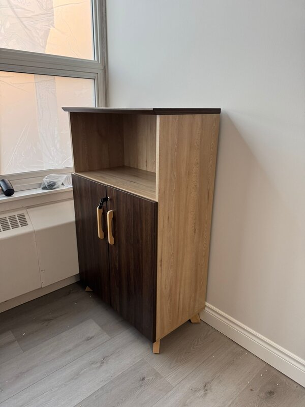 Medium Height Cabinet With Open Shelf