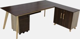 Modern Spacious Rectangular Executive Desk/table - Solid Wood Frame