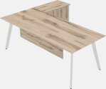 Modern Executive L-shaped Desk - Solid Wood Frame
