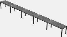 Rectangular Desk - Metal Frame