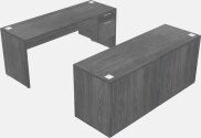 Classic Rectangular Desk With Credenza