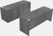 Classic Rectangular Desk With Credenza