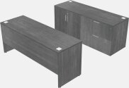 Classic Rectangular Desk With Credenza