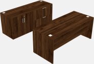 Classic Rectangular Desk With Credenza