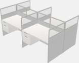 Shared Rectangular Desks - Panel System