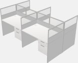 Shared Rectangular Desks - Panel System