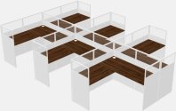 Shared L-shaped Desks - Panel System