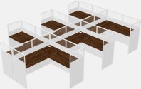 Shared L-shaped Desks - Panel System