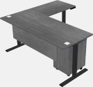Sit-to-stand L-shaped Electric Height Adjustable Desk - Commercial Grade