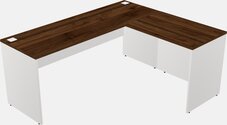 Dark walnut l shaped desk
