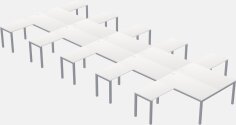 Shared L-shaped Desks - Metal Frame