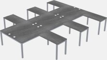 Shared L-shaped Desks - Metal Frame