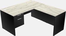 Office desk with a return