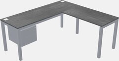 L shaped desk with locking drawers