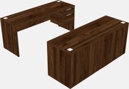 Classic Rectangular Desk With Credenza