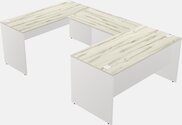 White u shaped desk